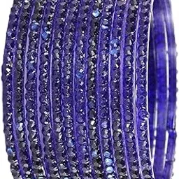 guddan Glass Bangles Set for Women, Traditional Crystal Design with Inner Lining, Set of 12-picture-26