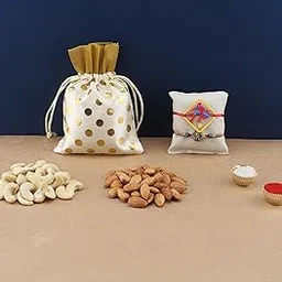 SFU E Com Set Of 2 Rakhi With Dry Fruit Potli For Rakshabandhan Gift | Dry Fruit Gift Potli Hamper For Brother | Dry Fruit Potli | 024-picture-29