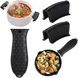 3pcs Silicone Cast Iron Handle Covers, Heat Resistant & Non-Slip Pot Holder Sleeves, Removable Potholders for Cast Iron Skillets, Tawas & Metal Frying Pans, Reusable Kitchen Cookware Accessories-image-20
