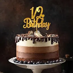 Golden 6 Months Cake Topper, Metallic Acrylic Script Design for Birthday Cakes, Happy 6 Months Birthday Topper, Premium Party Decorations-image-45