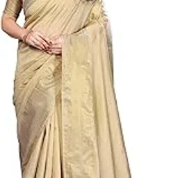 yashika Women's Banarasi Kanjivaram Silk Woven Saree with Blouse Material|| Pongal Special South Indian kerala Sarees_AZ-YA-P1-KANJIVARAM CREAM-picture-13