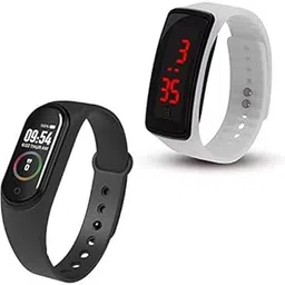 Raptas M4 Waterproof Heart Monitoring Fitness Smart Band with Silicone Bracelet Big Screen LED Digital Watch with Adjustable Strap for Men/Women/Kids-picture-18