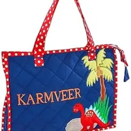 pebbles by maple Little Dino Tote Bag (Blue)-picture-35