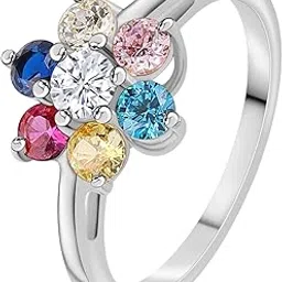 ornate jewels 925 Silver Multi Stone Flower Rainbow Ring for Women & Girls | With Certificate of Authenticity and 925 Stamp | Life-time Warranty*-picture-50