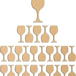 Haoser 3mm Wooden Cutouts for Scrapbooking Arts Crafts DIY Decoration, Pack of 25 Glass Cutouts for Craft Project (Pine MDF -3 Inch)-image-12