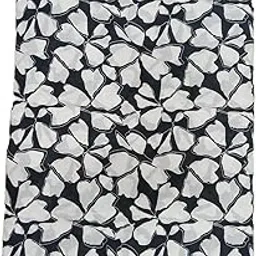 namastyle Pure Cotton Floral Printed UN Stitched Kurta Material Fabric For Women, Man Width - 44 (Wh & Black & White)-picture-17