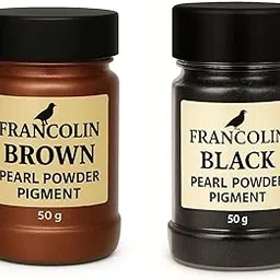 Francolin | Black & Brown | Mica/Pearl Powder Pigment | Non Toxic | Vibrant Metallic Glowing | for Soap, Epoxy Resin, Painting, Nail Art & Craft, Cosmetic, Slime | 50g*2-image-5