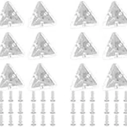 SAI INDER KALA Crystal-Clear Acrylic Corner Brackets 24 Pack of 3-Hole Right Angle Braces for Strong, Invisible Joints-picture-37