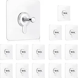 Stainless Steel Adhesive Hooks For Wall Without Drilling, Transparent, Heavy Duty, No Drill (Pack Of 10, Photo Frame Hook)-picture-31
