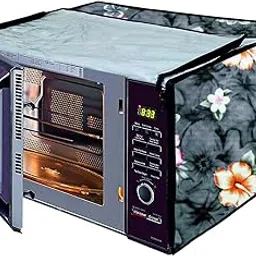 MW PRINTS Microwave Oven Cover For Samsung 28 L Convection CE1041DSB2/TL Printed PVC Waterproof/Dustproof Cover (Grey Flower)-picture-13