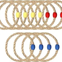 12 Pack Multicolor Rope Ring Toss Game Replacement Parts for Adults and Kids, Outdoor Toss Rings for Agility Practice and Speed Game and Yard Games and Lawn Games for Party (3 Colors-Red,Yellow,Blue)-picture-21