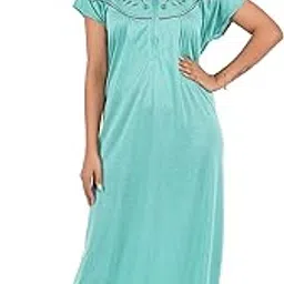 anglina Women's Half Sleeve Embroided Hosiery Cotton Nighty/Maxi/Nightgown/Nightwear WSR_56_59-picture-18