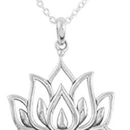 raksha mai jewellers 92.5 Sterling Pure Silver American Glorious Lotus Pendant for Women & Girls-picture-27