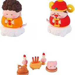 CALANDIS Blessings Figurine Chinese New Year Ornament Statue Sculptures | Figurines-image-13