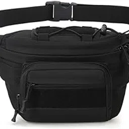 creator Tactical Fanny Pack Military Waist Bag Utility Hip Pack for Outdoor Cycling Camping Hiking, black, Casual-picture-52
