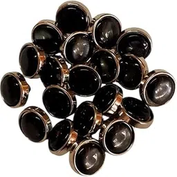 Kshama Trends Shiny Black with Golden Back Designer Button, Size 18L (12)-picture-29
