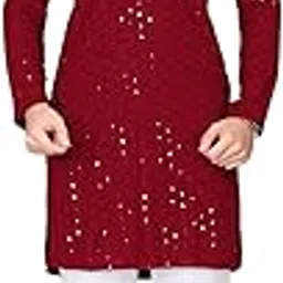 trustous Men's Indian Ethnic Wear Straight Lucknowi Kurta-picture-12