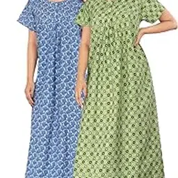 kuruti b sheets Brand Nighty for Women Cotton | Short Sleeves | Night Wear | Maxi for Women | Round Shaped Neck - Cotton Fabric-picture-55