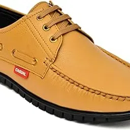 ofri Men's Synthetic Leather Casual Lace-Up Shoes | Stylish Moccasin Look with Cushioned Insole & Anti-Slip Sole | Lightweight Footwear for Office, College & Weekend Use-picture-46