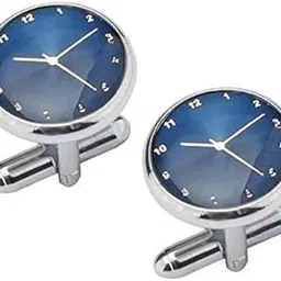 youbella Jewellery Silver Plated Watch Style Formal Cuff Links Cufflinks Set for Men-picture-46