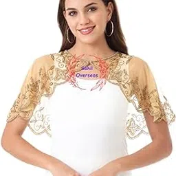 Women's Net Poncho Trendy Net Capes Poncho And Shrug For Girls Full Embroidery-picture-55