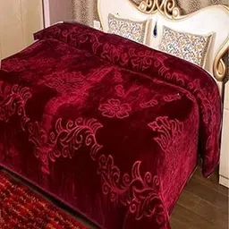 CHANGERS Embossed Blankets,Quilt,duvets,dohar,Quilt,duvets,dohar Solid Colour Ultra Soft Floral Double Bed Heavy Mink Winter Blanket-picture-28