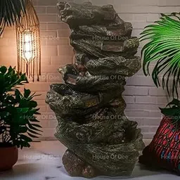 House Of Dee 6 Tier Cascading Rock Fountain for Living Room Home Decor Garden Decoration and Drawing Room Indoor Outdoor (55 x 46 x 110 CM) (Fountain 1)-image-3