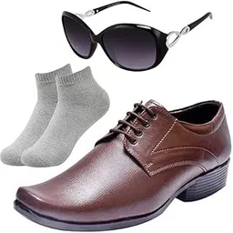 vitoria Comfortable l Men Black Lace Formal Shoes with Light Gray Socks & Women Cheri-picture-37