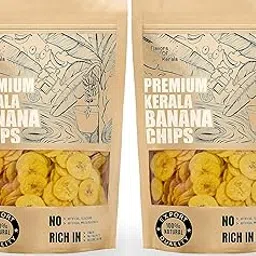 FLAVORS OF KERALA (FOK) | Premium Kerala Banana Chips Wafers In Coconut Oil | Traditional, Fresh,Thin, Crispy, Namkeen Snack (1200 GM) | 2 Packs of 600 Grams |-image-29