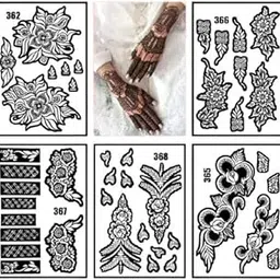 Combo Mehndi Stencil Sticker for Wrist Palm Finger & Hand Designs-picture-22