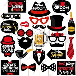 Zyozique® Groom to Be Props Set | Bachelor Party Props for Groom - Bachelor Party Decorations | Pre Wedding Photoshoot Props | Props for Groom to Be (Pack of 24)-picture-17