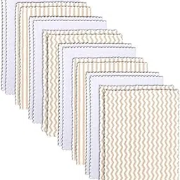 BAMBOO QUEEN 16 Pack Super Soft Baby Burp Cloths, Ultra Absorbent Large Newborn Burping Cloth, Milk Spit Up Rags, Unisex Brown and White, 16 × 12 Inch-image-32