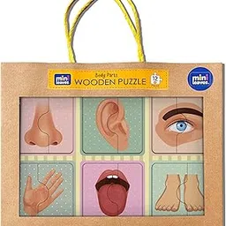 Mini Leaves Body Parts Wooden 2 Piece Puzzle for 2 Year Old Educational Jigsaw for Kids Toys for 2-5 Years Boy, Toys for 2+ Year Old Boy and Girl, Child Safe, Durable, Zero Plastic-picture-57