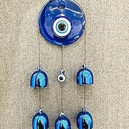 Plastic Ws Evil Eye Wind Chime 6 Bells For Home & Office - Brings Positive Vibes & Removes Negative Energy | Evil Eye Wind Chime | Bad Energy Protector-picture-31