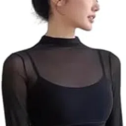 lll fashion Women's Stylish Mesh Fabric Round Neck Tank Top for Summer-picture-10