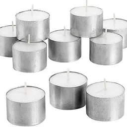 MeCozy Unscented Long Burning Candles for Home Decor and Celebrations Festival Party Favors & More | Wax Candles Approx 9 Hour Burning Time | Home Decoration Smokeless Wax Candles Tealight - Set of 40-picture-27