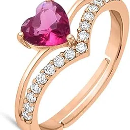 zavya 925 Sterling Silver Heart CZ Ring | Gift for Women & Girls | With Certificate of Authenticity and 925 Hallmark image 1