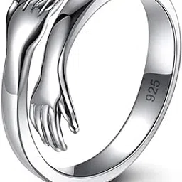 parnika Cute Hug Me Finger Ring in Pure 92.5 Sterling Silver | Gift For Girls & Women | With Certificate of Authenticity | (Hug Ring)-picture-34