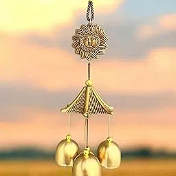 Wind Chime for Home Balcony & Garden | 3 Bells Sun Design Hanging | Good Luck Vastu Feng Shui Bell Perfect for Gifting & Decor-image-28