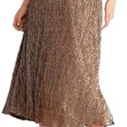 salt attire Ciara Black & Bronze Plisse Flared Skirt-picture-47