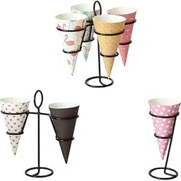 HEAVENGLOW Iron Ice Cream Rack Single Displaying Decoratin for Kitchen Kids Party Home for 2 ice cream-image-35