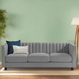 Martine 3 Seater Sofa Set for Living Room (Dark Grey Fabric) | Premium Fabric Sofa-picture-21