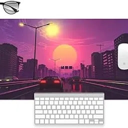SoulAbiti Retro City Super Sports Digital Art Mouse Pad - 23.6 x 11 Inches Desk Pad - Gaming and Workstation Mat for Car Enthusiasts - Non-Slip Rubber Base - Smooth Surface for Precise Control-picture-21