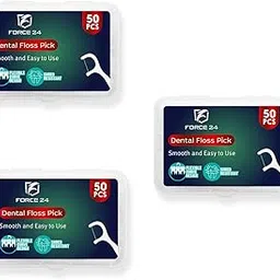 Force24 Dental Floss Picks for Tooth Cleaning Fresh Dental Floss Toothpick Cleaners, Oral Care Teeth Flossing Thread Toothpicks Stick Set for Fresh and Healthy Gums (50pcs) (Pack of 3)-image-60