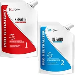 BT Glam Keratin Hair Straightening Set (Pro Straightening + Pro Neutralizing Cream) 500g Each-picture-52