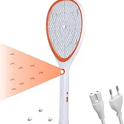 Weird Wolf Mosquito Bat Racket with LED Light | Rechargeable Electric Fly Swatter | Mosquito Killer Racquet with Charging Cable Multicolour-picture-15