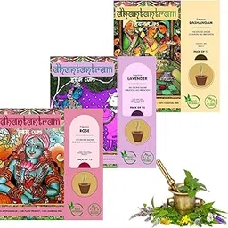 Dhantantram Sambrani Loban Havan Cups Combo of 3 | Dashangam Rose Lavender Fragrance | 45 Natural Cow Dung Dhuni Cups + 3 Stands | for Pooja, Meditation, Aura Cleansing-image-34