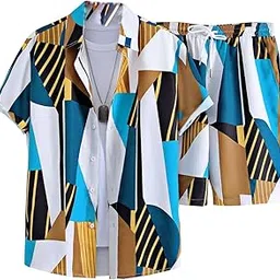 greciilooks Co Ord Set for Men | Trendy Night Dress for Boys | T-Shirt and Shorts Combo for Lounge | Stylish Summer and Travel Wear | Men's Matching Two-Piece for Vacation-picture-52