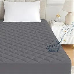 Ayka Waterproof Cotton Quilted Mattress Protector Queen Size Breathable Hypoallergenic Noiseless Ultra Soft Fitted Bed Protector 75x60 inch Mattress/Bed Cover (Queen 75x60 inch | 6.25x5 ft, Grey)-image-7