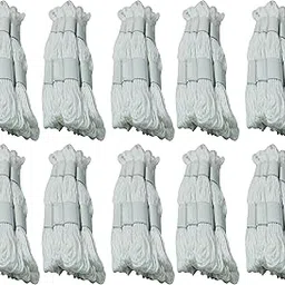 Pack of 50 Cotton Embroidery Thread Skeins Floss for Hand Embroidery, Friendship Bracelets, Art and Crafts and Other Decorative Purpose 7.5 Mtr 6 Ply (50 PCS White LACCHI)-image-8